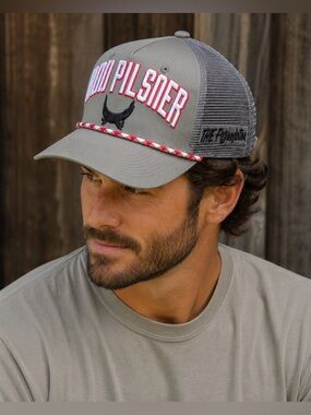 Brew Dog Ohio Pilsner Trucker Hat Gray Mesh Adjustable Rope Adult Unisex Hat
